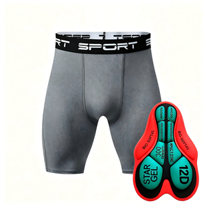 Pantaloncini da Ciclismo Imbottiti da Uomo con Imbottitura 3D, Elasticità Media, Leggeri, per <span class=keywords><strong>Bici</strong></span> da Strada e Mountain Bike, per Lunghe Distanze - Product Image 1