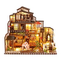Nouvelle maison en bois DIY, style japonais rétro créatif, thème 'Capital Ancienne' et 'Observation de la Lune', modèle de construction à assembler soi-même, jouet villa