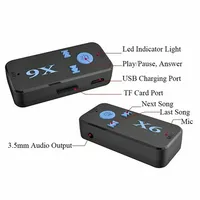 Récepteur compatible avec les voitures, convertisseur Audio BT4.0 Aux, microphone sans fil, lecteur de musique, adaptateur, sortie 3.5mm, lecteur de carte TF