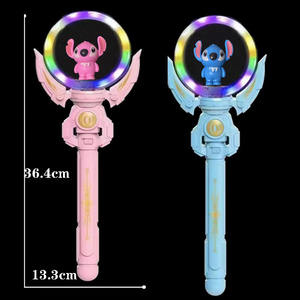 Vente en gros de baguette magique <span class=keywords><strong>musicale</strong></span> rotative à LED <span class=keywords><strong>lumineuse</strong></span>, jouet mignon de dessin animé, moulin à vent clignotant, bâton lumineux pour fête, festival, cadeau pour enfant - Product Image 3