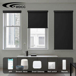 Customized Smart Office Cordless Motorized Electric Sunshade Blackout Fabrics <b>Window</b> <b>Shades</b> Roller Blinds - Product Image 5