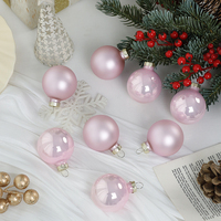 Lot de Boules de Noël en Verre Rose Brillantes et Finitions Mixtes (Mat/Brillant) de 8 cm – Décorations de Luxe pour Arbre de Noël et Fêtes – Idéal pour Cadeaux