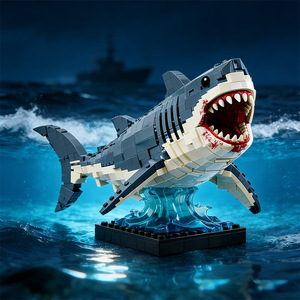 Nuovo Stile Transfrontaliero JAWS Squalo Bianco Gigante Blocchi di Costruzione in Plastica Compatibili con <span class=keywords><strong>LEGO</strong></span> Giocattolo Educativo da Assemblare Mondo Sottomarino - Product Image 2