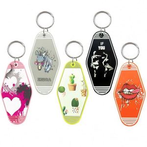 Bulk Vintage Motel Carabiners-DIY Blank Hotel Keychain Tags with Digital Printing Portable Promotional <b>ABS</b> Plastic - Product Image 3