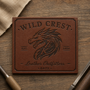 Parche de Cuero Vacuno Genuino Personalizado, Logotipo Grabado con Láser, Etiqueta Termoadhesiva o Cosida para Sombreros, Chaquetas, Bolsos, <span class=keywords><strong>Jeans</strong></span> y Ropa - Product Image 1