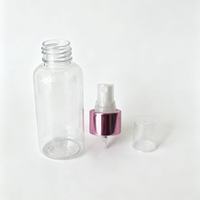 Flacon pulvérisateur PET avec pompe électroplaquée rose pour brume cosmétique, parfum, tonique, impression personnalisée du logo et de la couleur