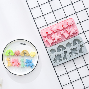 8-Cavity Sun <b>Rainbow</b> Nonstick Silicone Cake Molds Food-Grade Reusable Cute Silicone Magnetic Chocolate, Candy & Ice DIY Mold - Product Image 4