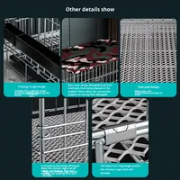 Grand Poulailler Moderne en Métal Épaissi Écologique Noir Toutes Saisons, Cage d'Élevage Pliable d'Extérieur avec Bouton Solide