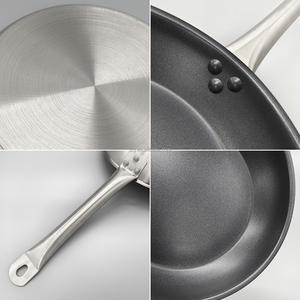 Poêle à frire électrique en acier inoxydable triple couche antiadhésive avec poignée antidérapante, compatible induction, durable pour cuisines de restaurants commerciaux - Product Image 3