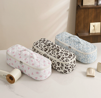 Tas Penyimpanan Pengering Rambut Polka Dot Tas Penyimpanan Pengering Rambut Portabel Kapasitas Besar untuk Alat Pengeriting Rambut