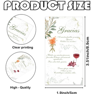 Juegos de Tarjetas de Agradecimiento Personalizadas en Español, Mensajes de Gracias y Encanto, Tarjetas para Mesas de Eventos, Tarjetas de Regalo de Papel - Product Image 2