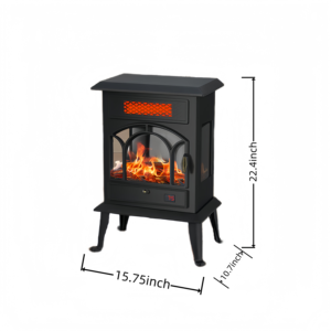 Chauffage électrique 1500W à effet flamme, économe en énergie, thermostat réglable, sur pied, deux niveaux de chaleur, verrouillage de sécurité enfant - Product Image 1