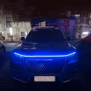 New Led Car Hood Lights Universal Headlight Strip Flexible Car Decorative Atmosphere Lamps Drl Auto Daytime Running Lights 12v