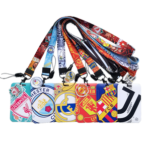 Bán Buôn 25Mm Sắt Keychain Cổ Dài Sợi Dây Thừng Chủ Thẻ Kinh Doanh Polyester Dây Buộc Đội Bóng Đá Câu Lạc Bộ Bóng Đá Id Cho Cá Nhân - Product Image 1