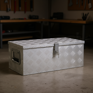 Caja de Almacenamiento de Aluminio de 27.6x12.2x10.6 Pulgadas con Cerradura con Llave, Impermeable, para Herramientas de Garaje, Cierre Rectangular con Pestillo - Product Image 2