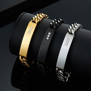 Custom <b>Men</b> Bracelet Luxury Non Tarnish 14k 18k Gold Plated 316l Stainless Steel Bracelet <b>for</b> <b>Men</b> - Product Image 3