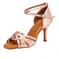 Chaussures de danse latine de salon pour femmes, professionnelles, à bout fermé, avec bride de cheville, talon plat, en cuir véritable, service DDP, OEM ODM Baifa Danzo