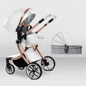 Purorigin professional products supplier luxurious foldable easy carry strollers 3 in 1 baby pram