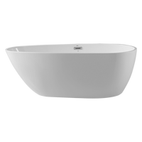 Baignoire autoportante en acrylique pantoufle ovale avec tuyau de vidange chromé adulte trempage certifié CUPC