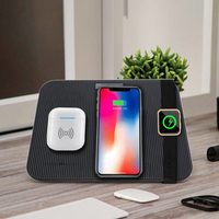 Support de charge 3-en-1 Dock 10W Chargeur sans fil pour iPhone XS/XS Max/XR/X/8/8 Plus Compatible avec les écouteurs