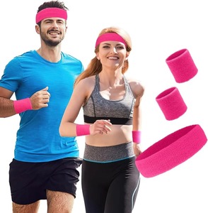 Conjunto de Diadema Deportiva y Muñequeras de Algodón para Moda y Deporte, para Mujeres y Hombres, Ciclismo, Gimnasio, Baloncesto, <span class=keywords><strong>Tenis</strong></span> - Product Image 5