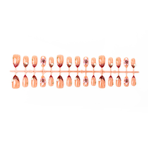 30 Piezas de Extensiones de <span class=keywords><strong>Uñas</strong></span> en Forma de Almendra, Diseño Floral 3D, Puntas de Manicura Francesa Marrón Premium, Más Vendidas Diariamente - Product Image 5