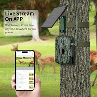Caméra de Chasse 4G LTE Cellulaire JerderFo A8 Ucon avec Diffusion en Direct, Caméra Piège Photo Faune 940 Sans Lueur, Panneau Solaire