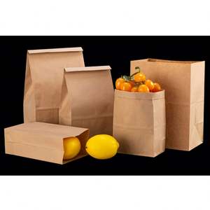 Bolsas de Papel Kraft Marrón Desechables al por Mayor con Fondo Cuadrado para Pan, Sándwiches y Comida para Llevar - Product Image 1