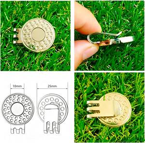 Clip magnétique pour casquette de golf 25 mm avec marqueur de monnaie, thème sportif, en métal <span class=keywords><strong>argent</strong></span>é, doré ou noir, accessoire pour casquette, vente en gros - Product Image 3