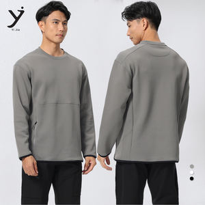 Venta al por mayor de sudadera de cuello redondo ligera y ecológica para hombre de manga larga de gran tamaño Unisex Pull Over Plain Top Casual Street Wear - Product Image 1