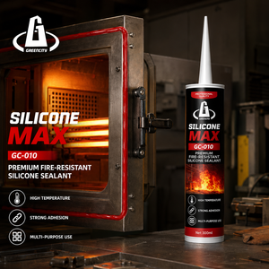Sellador Adhesivo de Silicona de Curado Acético para Construcción, Proyectos en Interiores, Carpintería, Relleno de Vidrio - Transparente, Resistente al Fuego, <span class=keywords><strong>Greencity</strong></span> - Product Image 1
