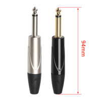Prise mono TS 6,35 mm, connecteur audio 1/4 pouce, compatible avec câble de 5-6 mm, noir, or, nickel, type à souder, pour haut-parleur, câble de guitare, studio de musique