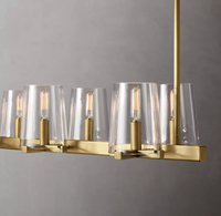 Lampe suspendue en laiton au design américain Lustre en verre personnalisé moderne et simple pour salon salle à manger maison