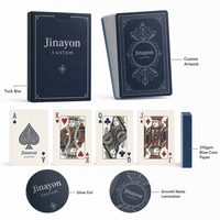 Cartes à jouer personnalisées avec logo, cartes de poker promotionnelles, papier à noyau bleu 310 g/m², coins arrondis, lamination, boîte à rabat, cadeaux d'entreprise