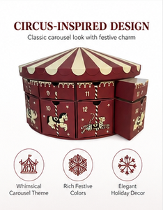 Custom Carousel Shaped Advent Calendar <b>Box</b> with Drawers Rigid Cardboard <b>Christmas</b> Mystery Packaging for Luxury <b>Gift</b> <b>Box</b> - Product Image 2