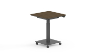 Table carrée électrique réglable en hauteur, bureau de discussion mobile à colonne unique avec roulettes pour bureau agile
