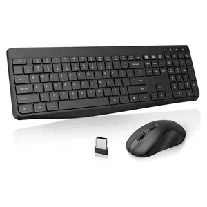 Mouse e teclado em árabe francês 2.4G slim, mouse ergonômico plug & play para computador, laptop, PC, teclado e mouse sem fio, combinação