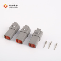 Connecteurs automobiles Deutsch série DT DT04-4P, fiches mâles, gris orange vert, PA66GF30/contact en laiton, 12V 12A 44x20.8x19.5mm