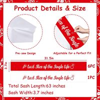 Último Set de Lazos para Despedida de Soltera y Damas de Honor, 7 Piezas, Lazos Rojos y Blancos para Fiesta Temática de Pizza, Recuerdos de Despedida de Soltera