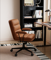 Chaise de bureau ergonomique réglable en cuir avec base pivotante à cinq étoiles pour la maison, le bureau, la chambre à coucher, l'étude, modèle BGY001