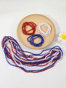 Coloré 48 Pouces Faux Perle Collier Mardi Gras Collier En Plastique Vintage Collier De Perles - Product Image 2