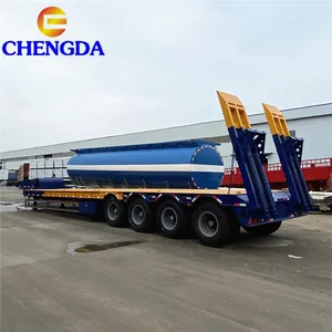Chengda 공장 가격 2 3 4 차축 60-100 톤 건설 기계 운송 로우보이 트럭 트레일러 로우 베드 세미 트레일러