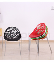 Chaise de salle à manger empilable moderne en plastique avec pieds en métal, style nid d'oiseau, pour restaurant, vente en gros directe usine