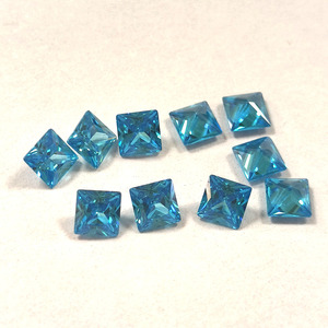 Zircone cubique synthétique taille princesse, pierres précieuses carrées en aigue-marine CZ pour la fabrication de bijoux - Product Image 2
