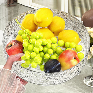 Large Transparent Water Ripple Fruit Plate Plastic Dishwasher Safe Residential Use Serving <b>Tray</b> - Product Image 3