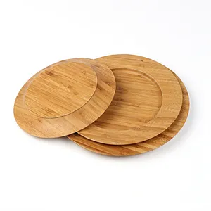 Customization Bamboo 2 pizza wooden plate melamine kids christmas plate wood gusset plate