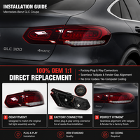 Feu arrière à clignotants séquentiels LED pour Mercedes-Benz GLC Coupé 2016-2019, feu de jour 12V, version améliorée