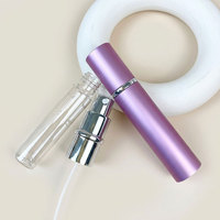 Mingsheng Flacons de parfum portables en verre et aluminium, vides, personnalisables, 15 ml, rechargeables, bleus, pour voyage, avec applicateur à bille, simples