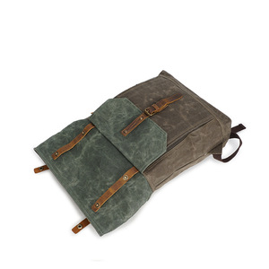Sac à dos rétro en toile cirée, sac à dos imperméable pour ordinateur portable pour hommes - Product Image 4