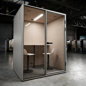 Cabine Modulari per Riunioni da Ufficio, Insonorizzate, con Arredamento in Laminato Compatto, Stanza Privata Acustica - Product Image 3